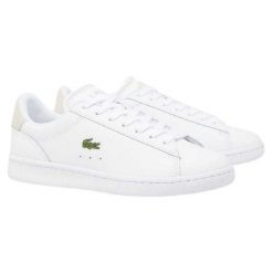 Tenisówki Lacoste Model Carnaby Set Kolor Biały. Białe trampki damskie Lacoste, bez wzorów, z materiału, bez zapięcia. Za 399.00 zł.