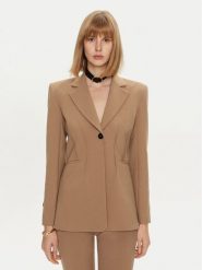 Simona Corsellini Marynarka A24CPGI017 Beżowy Regular Fit. Brązowe marynarki i żakiety damskie SIMONA CORSELLINI, bez wzorów, z syntetyku. Za 1,719.00 zł.