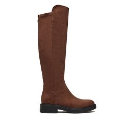 Kozaki Guess. Brązowe kozaki damskie Guess, bez obcasa, na płaskiej podeszwie, bez zapięcia. Za 819.99 zł.