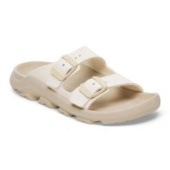 Klapki Birkenstock Mogami Terra Stealth 2- Strap W 1029631. Brązowe klapki damskie bez wzorów, z materiału, bez obcasa, bez zapięcia. Za 674.21 zł.