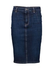 Guess Spódnica dżinsowa w kolorze granatowym rozmiar: W25. Niebieskie spódnice damskie Guess, z aplikacjami, midi. Za 83.42 zł.