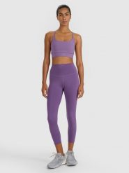 4F Legginsy treningowe 7/8 z wysokim stanem damskie - fioletowe XL. Czerwone legginsy damskie 4F, s, bez wzorów, z dzianiny. Za 119.99 zł.