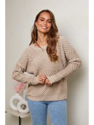 Soft Cashmere Sweter w kolorze beżowym rozmiar: 38/40. Brązowe swetry klasyczne damskie Soft Cashmere, bez kołnierzyka. Za 196.45 zł.