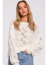 Made of emotion Sweter w kolorze kremowym rozmiar: L/XL. Brązowe swetry klasyczne damskie Made Of Emotion, l, bez kołnierzyka. Za 83.62 zł.