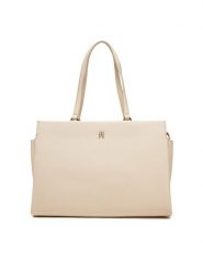 Tommy Hilfiger Torebka Th Legacy Tote AW0AW17197 Écru. Torebki klasyczne damskie Tommy Hilfiger, ze skóry, bez dodatków. Za 399.99 zł.