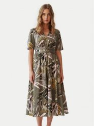 Tatuum Sukienka koszulowa Silta T2407.192 Zielony Regular Fit. Zielone sukienki damskie TATUUM, bez wzorów, z bawełny, bez ramiączek. Za 139.99 zł.