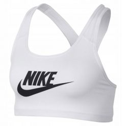 Stanik Sportowy Nike Bra Swoosh Futura. Białe biustonosze sportowe damskie Nike, bez wzorów. Za 123.20 zł.