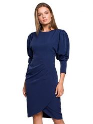 Stylove Sukienka w kolorze granatowym rozmiar: XL. Niebieskie sukienki damskie Stylove, bez wzorów, bez ramiączek. Za 157.99 zł.