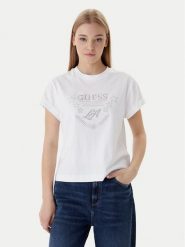 Guess T-Shirt W6RI30 I3Z14 Biały Regular Fit. Białe t-shirty damskie Guess, xxl, z aplikacjami, z bawełny, bez kołnierzyka. Za 179.99 zł.