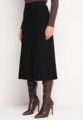 Czarna Trapezowa Spódnica Midi Osea. Czarne spódnice damskie Born2be, l, bez wzorów, z dzianiny, midi. Za 84.99 zł.