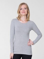 BIG STAR Koszulka w kolorze jasnoszarym rozmiar: XL. Szare koszulki damskie Big Star, xl, bez wzorów, bez kołnierzyka, bez ramiączek. Za 39.99 zł.