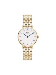 Daniel Wellington Zegarek Petite Roman Numerals 5-Link DW00100682 Złoty. Żółte, analogowe zegarki damskie Daniel Wellington, złote. Za 599.99 zł.