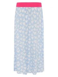 Zwillingsherz Spódnica "Hearts Allover" w kolorze błękitnym rozmiar: S/M. Niebieskie spódnice damskie Zwillingsherz, na co dzień, m, bez wzorów, z wiskozy, maxi. Za 104.99 zł.