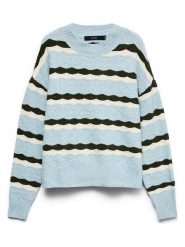 Vero Moda Sweter w kolorze błękitno-czarnym rozmiar: M. Niebieskie swetry klasyczne damskie Vero Moda, m, bez kołnierzyka. Za 149.95 zł.