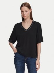 Guess T-Shirt W6YP58 K5233 Czarny Relaxed Fit. Czarne t-shirty damskie Guess, xl, z aplikacjami, bez kołnierzyka. Za 264.99 zł.