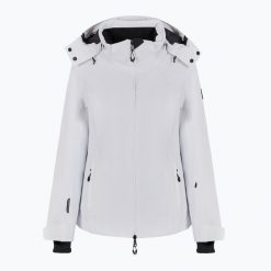 Kurtka narciarska damska EA7 Emporio Armani Ski Cortina Embossed Toray. Białe kurtki damskie EA7 Emporio Armani, na zimę, l, bez wzorów, z elastanu, bez kaptura. Za 2,299.00 zł.