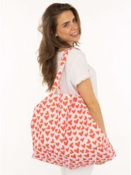 Zwillingsherz Shopper bag w kolorze janoróżowym rozmiar: onesize. Różowe shopper bag Zwillingsherz, bez wzorów, z materiału, na ramię, bez dodatków. Za 60.99 zł.