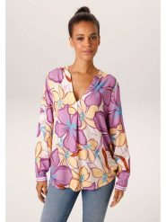 Aniston Bluzka w kolorze fioletowo-żółtym rozmiar: 42. Różowe bluzki damskie Aniston, bez wzorów, z wiskozy, bez kołnierzyka, bez ramiączek. Za 130.99 zł.