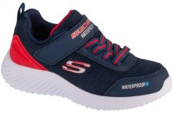 Buty SKECHERS BOUNDER-DRIPPER DROP Niebieski. Czerwone obuwie trekkingowe damskie Skechers, z materiału, bez zapięcia. Za 219.99 zł.