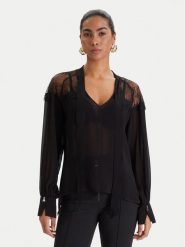 Patrizia Pepe Bluzka 8C0859/A692-K103 Czarny Regular Fit. Czarne bluzki damskie Patrizia Pepe, bez wzorów, z wiskozy, bez kołnierzyka, bez ramiączek. Za 1,299.00 zł.