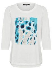 Olsen Koszulka w kolorze kremowym rozmiar: 46. Brązowe bluzki damskie Olsen, bez wzorów, z bawełny, bez kołnierzyka, bez ramiączek. Za 60.99 zł.