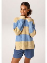 Aniston Sweter w kolorze błękitno-żółtym rozmiar: 36. Niebieskie swetry klasyczne damskie Aniston, ze splotem, bez kołnierzyka. Za 130.99 zł.