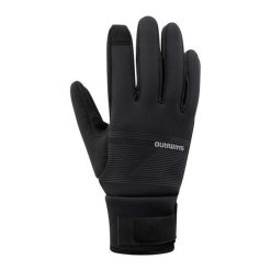 Rękawiczki kolarskie WINDBREAK Thermal, czarne. Czarne rękawiczki damskie Shimano, bez wzorów. Za 269.90 zł.