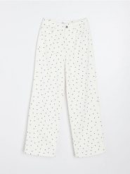 Jeansy wide leg z wysokim stanem - biały. Białe jeansy damskie Sinsay, z podwyższonym stanem. Za 69.99 zł.