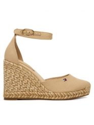 Tommy Hilfiger Espadryle Wedge FW0FW09225 Beżowy. Brązowe espadryle damskie Tommy Hilfiger, bez wzorów, z materiału, bez obcasa. Za 409.99 zł.
