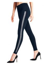 Falke Legginsy "Clean Intensity" w kolorze granatowym rozmiar: 36/38. Niebieskie legginsy damskie Falke, z aplikacjami. Za 108.99 zł.