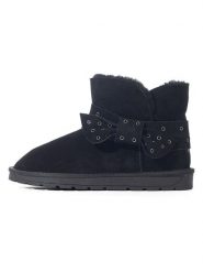 NICEBAY Skórzane botki "Brisca" w kolorze czarnym rozmiar: 37. Czarne botki damskie NICEBAY, z materiału, bez obcasa, bez zapięcia. Za 165.99 zł.