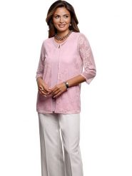 WITT WEIDEN Bluzka w kolorze jasnoróżowym rozmiar: 38. Różowe bluzki damskie WITT WEIDEN, bez wzorów, z koronki, bez kołnierzyka, bez ramiączek. Za 74.11 zł.