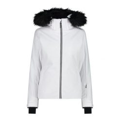 Kurtka damska narciarska CMP 34W4546F. Białe kurtki sportowe damskie CMP, na zimę, l, bez wzorów, z softshellu, z kapturem. Za 849.99 zł.