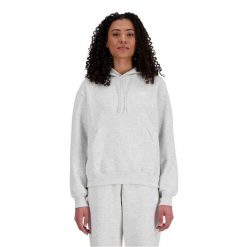 Bluza sportowa damska New Balance WT41507AHH. Białe bluzy damskie New Balance, l, bez wzorów, z materiału, z kapturem. Za 444.00 zł.