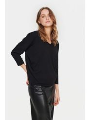 SAINT TROPEZ Sweter "Saint Tropez" w kolorze czarnym rozmiar: S. Czarne swetry klasyczne damskie Saint Tropez, s, ze splotem, bez kołnierzyka. Za 88.85 zł.