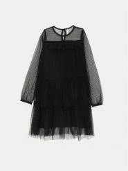 Coccodrillo Sukienka codzienna ZC4128101MGJ Czarny Regular Fit. Czarne sukienki dziewczęce COCCODRILLO, bez wzorów, z syntetyku, bez ramiączek, proste. Za 79.99 zł.