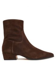 Nokwol Botki Dusty Brązowy. Brązowe botki damskie Nokwol, ze skóry, bez obcasa, na płaskiej podeszwie, bez zapięcia. Za 659.99 zł.