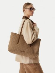 Calvin Klein Torebka Emblem Aop Jacquard LV04F3750G Khaki. Brązowe torebki klasyczne damskie Calvin Klein, z materiału, bez dodatków. Za 649.99 zł.