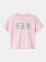 NAME IT T-Shirt Betria 13238045 Różowy Regular Fit. Czerwone koszulki i t-shirty dziewczęce Name it, bez wzorów, z bawełny, bez kołnierzyka, bez ramiączek. Za 29.99 zł.