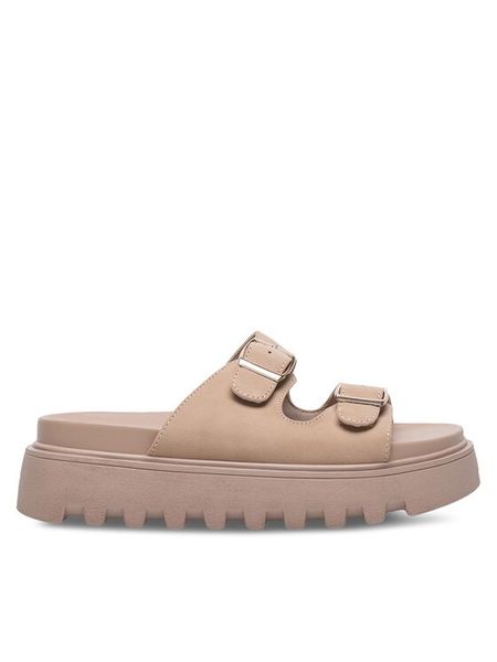 DeeZee Klapki HY86009-19 Beżowy. Brązowe klapki damskie DeeZee, bez wzorów, z syntetyku, bez obcasa, bez zapięcia. Za 129.99 zł.