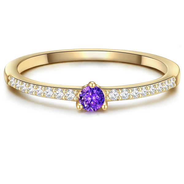 Glanzstücke München Srebrny pierścionek srebro wysokiej próby Cyrkonia żółte złoto Pierścionki 1 ct Damski. Szare pierścionki damskie Glanzstücke München, z cyrkonią, pozłacane. Za 239.99 zł.