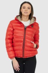 BLAUER Pomarańczowo-beżowa dwustronna kurtka Stella reversible down jacket. Brązowe kurtki damskie Blauer USA, s, bez wzorów, z puchu, bez kaptura. W wyprzedaży za 789.99 zł.