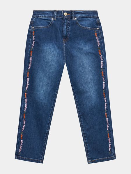 Guess Jeansy J3YA11 D4CA0 Granatowy Regular Fit. Niebieskie jeansy dziewczęce Guess, z aplikacjami, z bawełny. Za 139.99 zł.