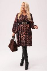 Sukienka Luna - elegancja ze zwierzęcym wzorem PLUS SIZE XXL. Sukienki damskie Moda Size Plus Iwanek, bez wzorów, z elastanu, eleganckie, bez ramiączek. W wyprzedaży za 209.90 zł.