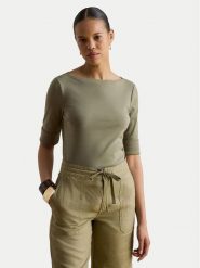 LAUREN RALPH LAUREN T-Shirt Judy 200654963204 Zielony Regular Fit. Zielone t-shirty damskie Lauren Ralph Lauren, s, bez wzorów, z bawełny, bez kołnierzyka. Za 289.99 zł.