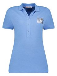 Geographical Norway Koszulka polo w kolorze niebieskim rozmiar: XL. Niebieskie bluzki damskie Geographical Norway, xl, bez wzorów, bez kołnierzyka, bez ramiączek. Za 70.24 zł.