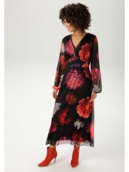 Aniston Sukienka w kolorze czarno-czerwonym rozmiar: 40. Czarne sukienki damskie Aniston, bez wzorów, bez ramiączek. Za 95.99 zł.