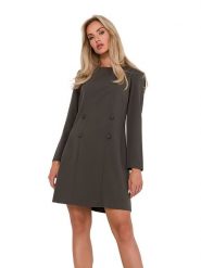Made of emotion Sukienka w kolorze khaki rozmiar: M. Brązowe sukienki damskie Made Of Emotion, bez wzorów, bez ramiączek. Za 241.56 zł.