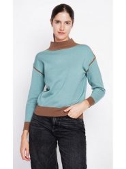 William de Faye Sweter w kolorze turkusowo-karmelowym rozmiar: 34. Niebieskie swetry klasyczne damskie William de Faye, bez kołnierzyka. Za 104.99 zł.