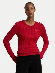 LAUREN RALPH LAUREN Sweter 200P14039501 Czerwony Regular Fit. Czerwone swetry klasyczne damskie Lauren Ralph Lauren, m, z bawełny, bez kołnierzyka. Za 730.99 zł.